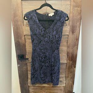 Purple and black mini dress